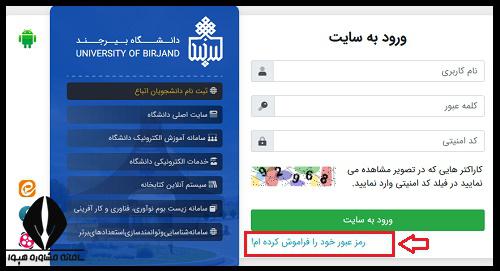 سایت پویا دانشگاه بیرجند